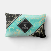 11エレガントターコイズ結婚記念日 ランバークッション (裏面)