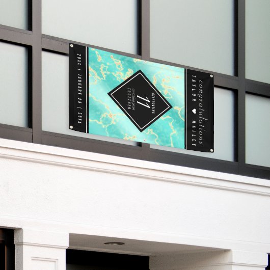 11エレガントターコイズ結婚記念日 横断幕 (ビルの外側)