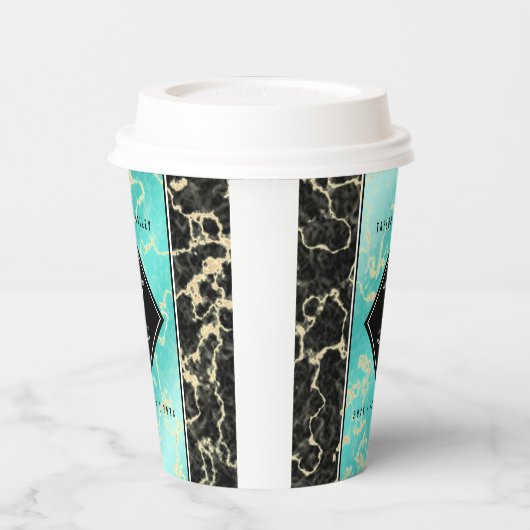 11エレガントターコイズ結婚記念日 紙コップ (左)