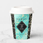 11エレガントターコイズ結婚記念日 紙コップ (裏面)