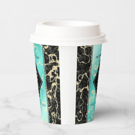 11エレガントターコイズ結婚記念日 紙コップ (右)