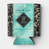 11エレガントターコイズ結婚記念日 缶クーラー (正面)