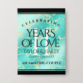 11エレガントターコイズ結婚記念日 缶バッジ (正面)