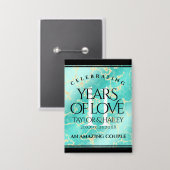 11エレガントターコイズ結婚記念日 缶バッジ (正面/裏面)