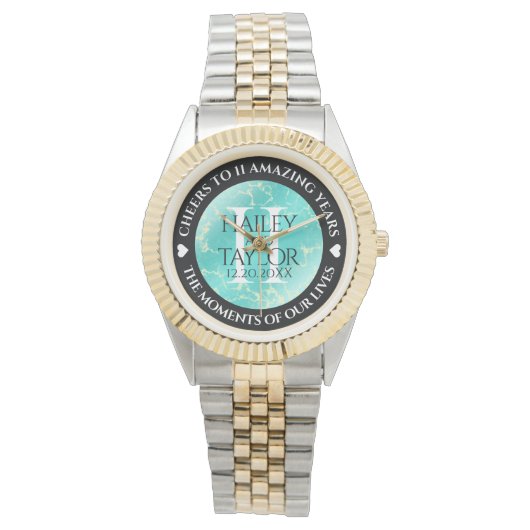 11エレガントターコイズ結婚記念日 腕時計 (正面)