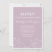 11エレガント歳の誕生日招待状モダンフローラ 招待状 (正面)