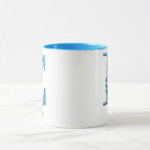 11オンス　ブルー　花柄　モノグラム　マグカップ マグカップ (中央)