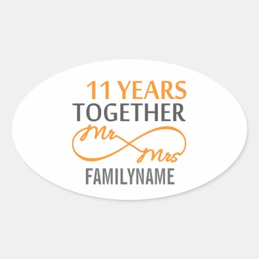 11カスタム周年記念 楕円形シール (正面)