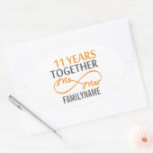 11カスタム周年記念 楕円形シール (封筒)