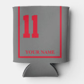 11グレーと赤い馬サドルブランケットカスタム 缶クーラー (正面)