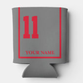 11グレーと赤い馬サドルブランケットカスタム 缶クーラー (裏面)