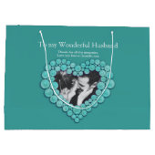 11ターコイズ結婚記念写真抱き枕 ラージペーパーバッグ (裏面)