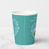 11ターコイズ結婚記念撮影ハート 紙コップ (右)