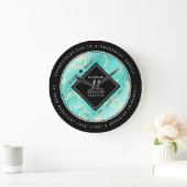 11ターコイズ結婚記念日 ラージ壁時計 (ホーム)
