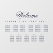 11テーブルの座席表　透明ブルースクリプト ウィンドウサイン (シート)