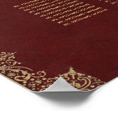 11テーブルブルゴーニュ赤ヴィンテージ金ゴールドシーティングチャート ポスター (角)