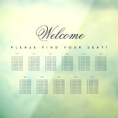 11テーブル座席表の透明な青いスクリプト ウィンドウサイン (シート3)