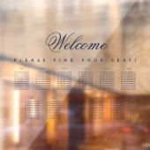 11テーブル座席表の透明な青いスクリプト ウィンドウサイン (シート2)