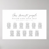 11テーブル私たちお気に入りのの人の座席図プラン ポスター (正面)