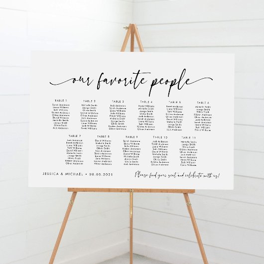 11テーブル私たちお気に入りのの人の座席図プラン ポスター
