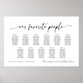 11テーブル私たちお気に入りのの人の座席図プラン ポスター (正面)