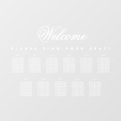 11テーブル 席配置チャート 白いスクリプト 透明 ウィンドウサイン (シート)