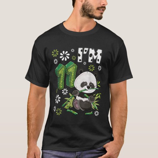 11パンダ11番目ピー動物パンダ Tシャツ (正面)