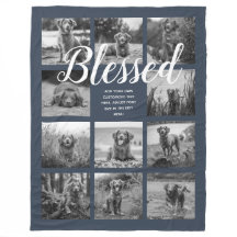 11パーソナライズされたフォトコラージュ賛美ダークブルー