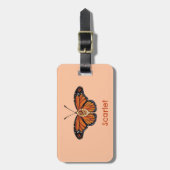 11パーソナライズされた月シトリン(昆虫)オオカバマダラ、モナークバタフライ ラゲッジタグ (正面縦)