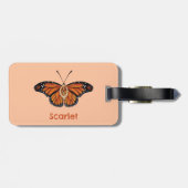 11パーソナライズされた月シトリン(昆虫)オオカバマダラ、モナークバタフライ ラゲッジタグ (裏面横)