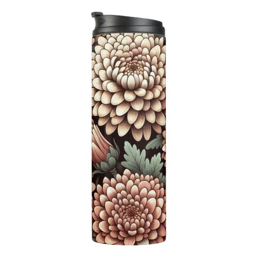 11パーソナライズされた月誕生花菊 タンブラー (回転右)