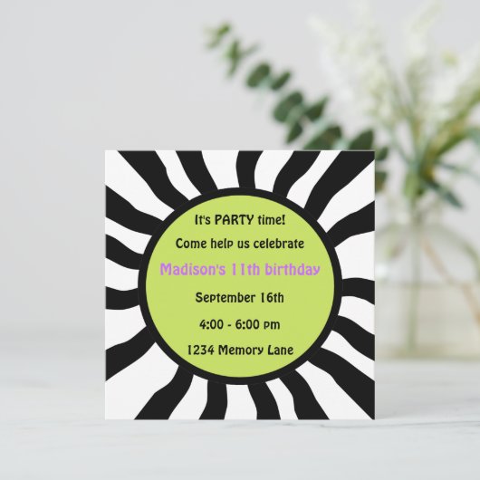 11パーソナライズされた歳の誕生日パーティーの招待 招待状 (スタンド正面)
