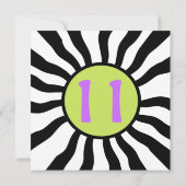 11パーソナライズされた歳の誕生日パーティーの招待 招待状 (裏面)