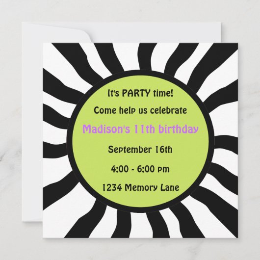 11パーソナライズされた歳の誕生日パーティーの招待 招待状 (正面)