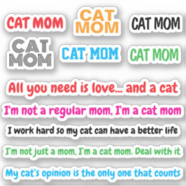 11ピースかわいい母親の引用文 | 猫おもしろい母ステッカー シール