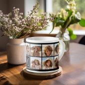 11フォトインスタグラムコラージュカスタムブラックモノグラム エスプレッソカップ