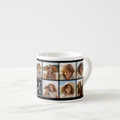 11フォトインスタグラムコラージュカスタムブラックモノグラム エスプレッソカップ (正面右)