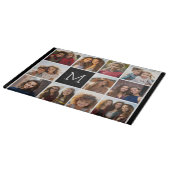 11フォトインスタグラムコラージュカスタムブラックモノグラム カッティングボード (角)