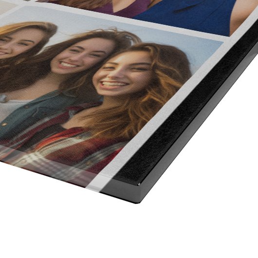 11フォトインスタグラムコラージュカスタムブラックモノグラム カッティングボード (角)