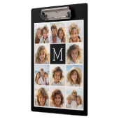 11フォトインスタグラムコラージュカスタムブラックモノグラム クリップボード (左)