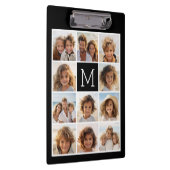 11フォトインスタグラムコラージュカスタムブラックモノグラム クリップボード (右)