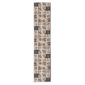 11フォトインスタグラムコラージュカスタムブラックモノグラム ショートテーブルランナー (正面)