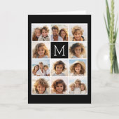 11フォトインスタグラムコラージュカスタムブラックモノグラム ノートカード (正面)