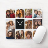 11フォトインスタグラムコラージュカスタムブラックモノグラム マウスパッド (マウス)