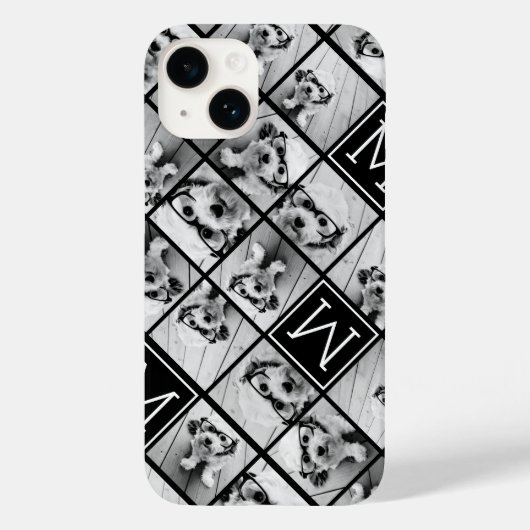 11フォトインスタグラムコラージュカスタムブラックモノグラム Case-Mate iPhoneケース (裏面)