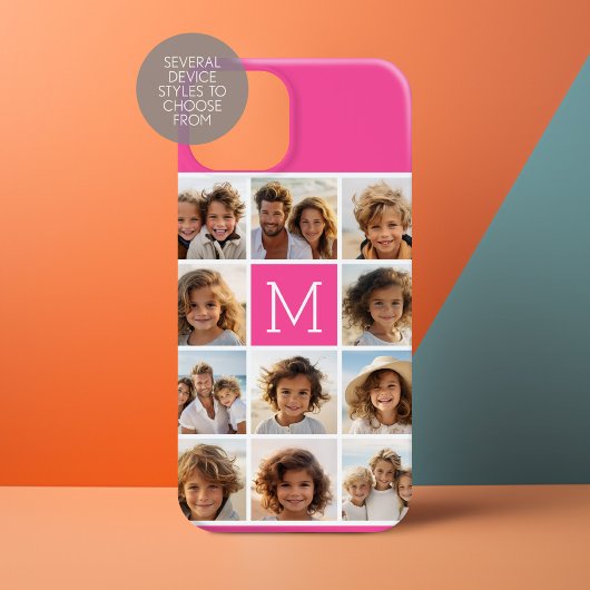 11フォトインスタグラムコラージュピンクモノグラム Case-Mate iPhoneケース