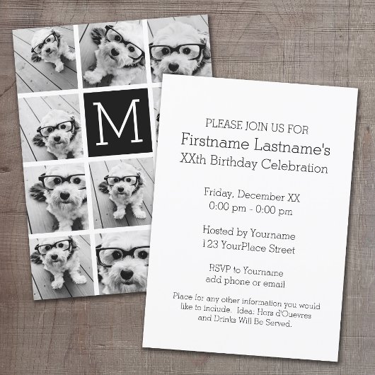 11フォトインスタグラムコラージュ誕生日パーティー 招待状