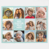 11フォトグリッド工業用ボックス名 – aqua フリースブランケット (正面(横))