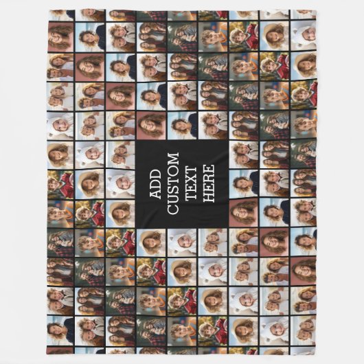 11フォトコラージパターン – モノグラカスタムム フリースブランケット (正面)