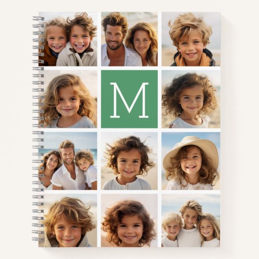 11フォトコラージモノグラムでカラーを編集できる ノートブック (正面)